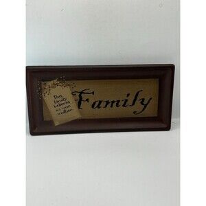 The Hearthside Collection “Family” Sign, Plate Barbara Lloyd Signed. 11”x5.5”